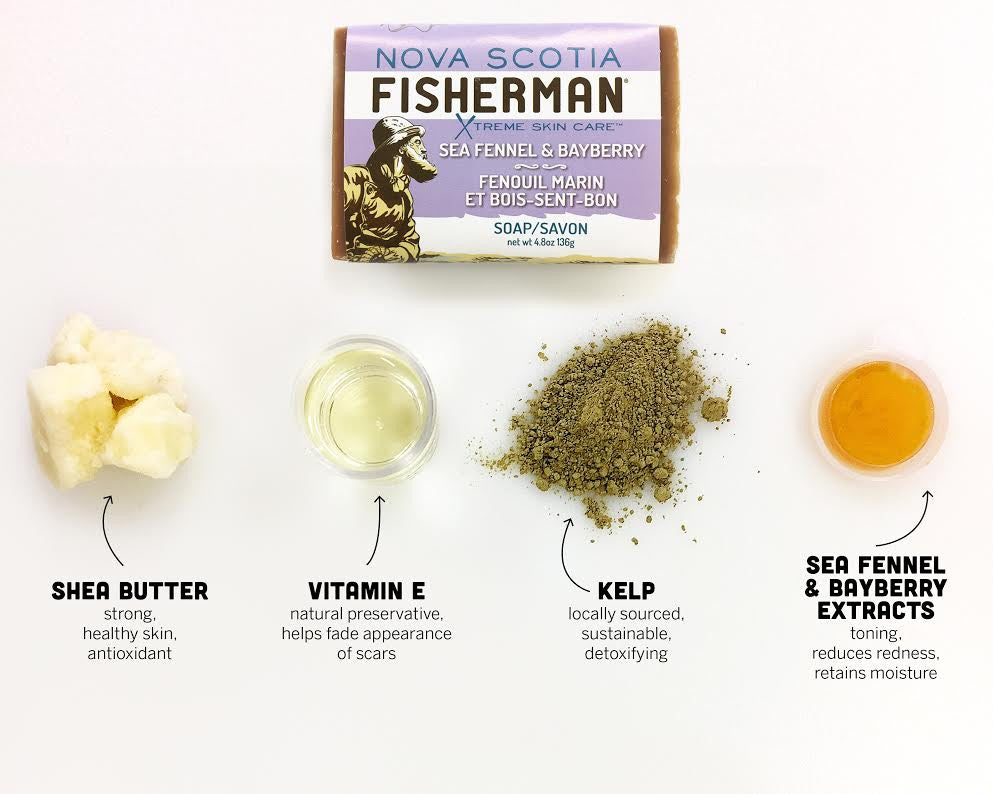 New! Body Wash Bar - Sea Fennel and Bayberry - Nova Scotia Fisherman Sea Kelp Skincare