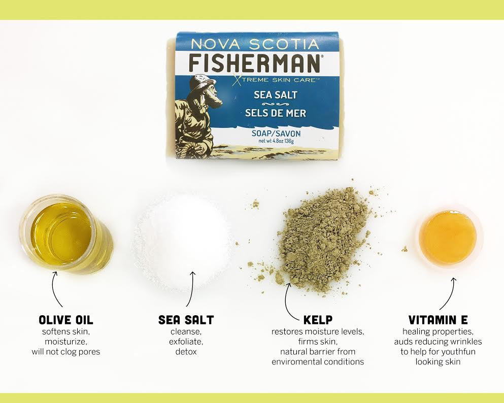 New! Body Wash Bar - Sea Salt - Nova Scotia Fisherman Sea Kelp Skincare