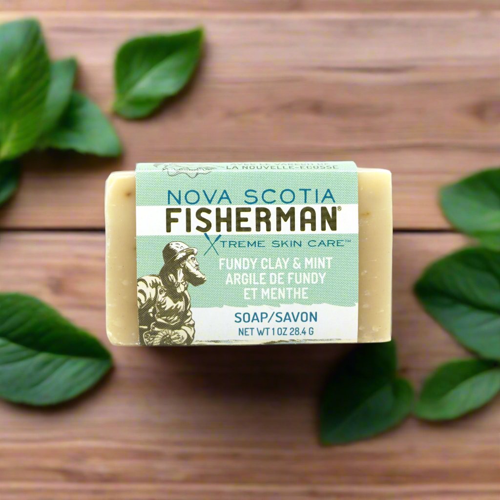 Hand &amp; Face Soap Bar - Fundy Clay &amp; Mint - Nova Scotia Fisherman Sea Kelp Skincare 