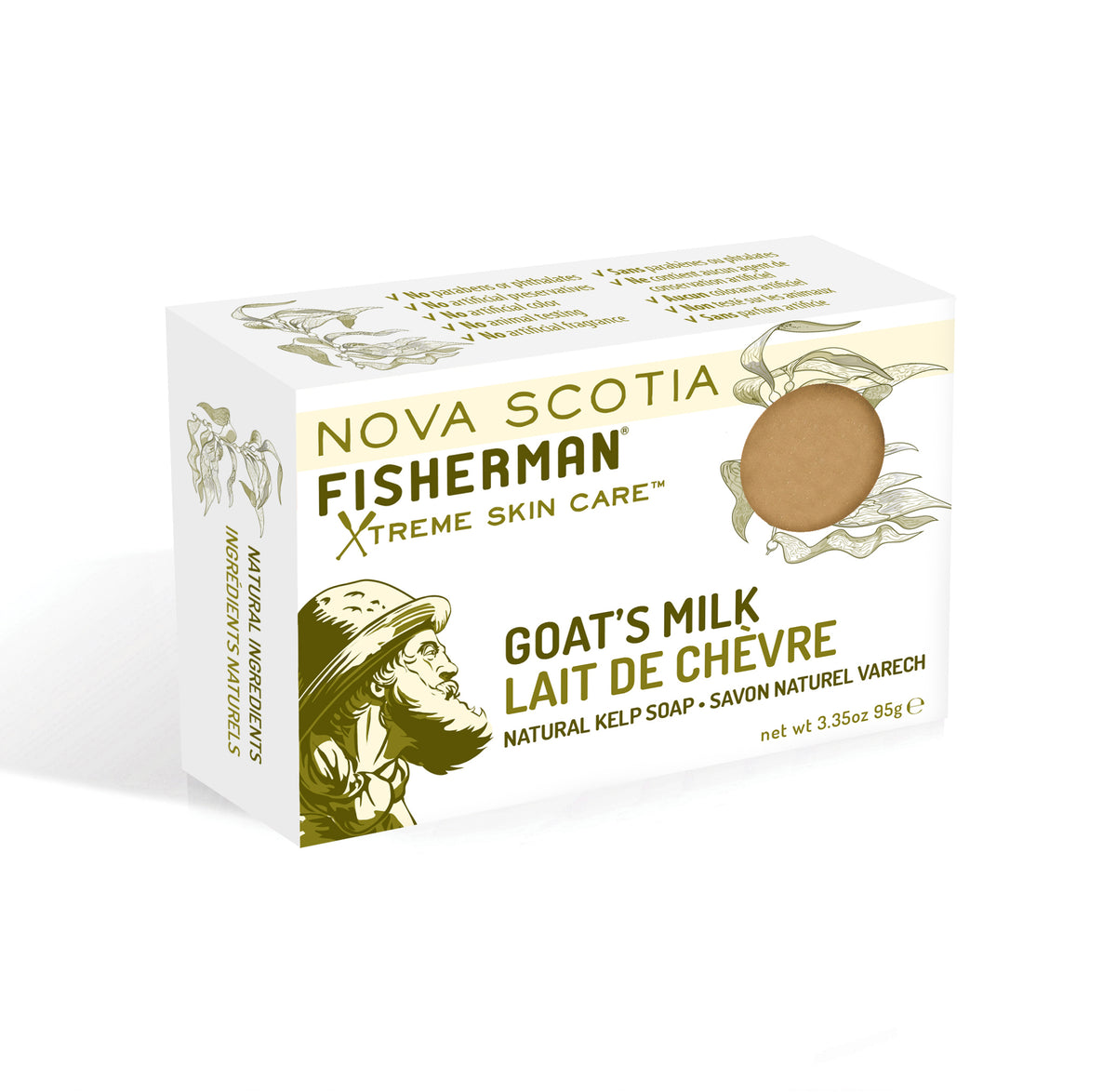 Natural Bar Soap - Goat&#39;s Milk - Nova Scotia Fisherman Sea Kelp Skincare 